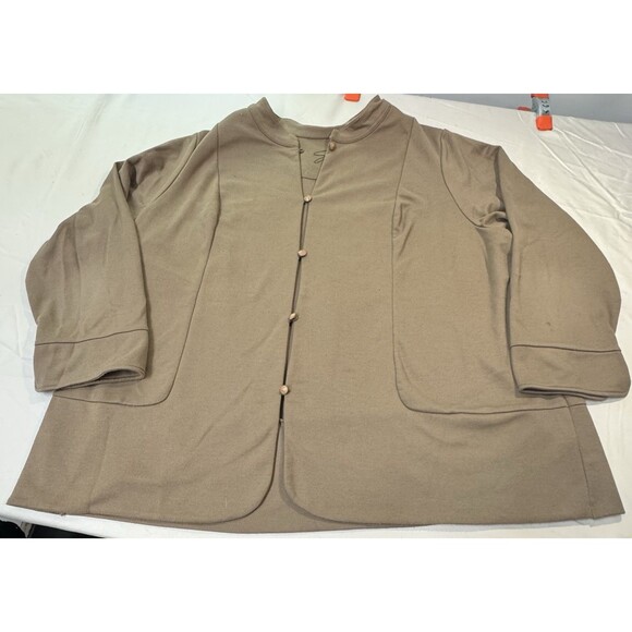Avenue Women’s Plus Size 30/32 4X Taupe Blazer Jacket Button Front Lightweight - Picture 10 of 10